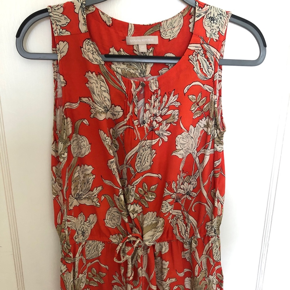 Banana Republic Orange Floral Print Tank